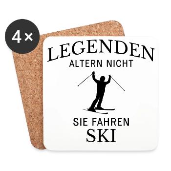 Legends Ski Ski Saying - Coasters (set of 4) - white - Front