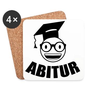 Nerd Student Abitur - Coasters (set of 4) - white - Front