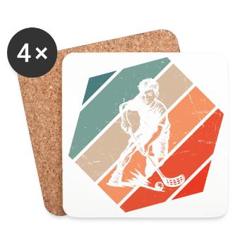 Un motif de floorball clair pour chaque jour - Dessous de verre (lot de 4) - blanc - Devant
