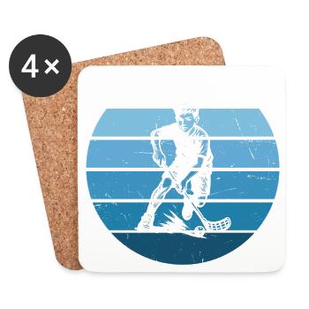 Un design intemporel de floorball simple - Dessous de verre (lot de 4) - blanc - Devant