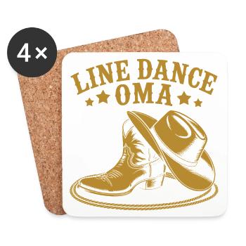 Line Dance Oma Boots - Untersetzer (4er-Set) - Weiß - Vorne