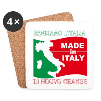 Lasst uns Italien wieder groß machen - Untersetzer (4er-Set) - Weiß - Vorne
