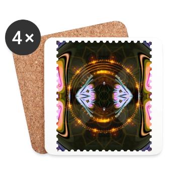 Fiery Kaleidoscope Mandala - Coasters (set of 4) - white - Front