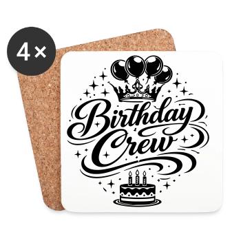 Birthday Crew Celebration - Coasters (set of 4) - white - Front