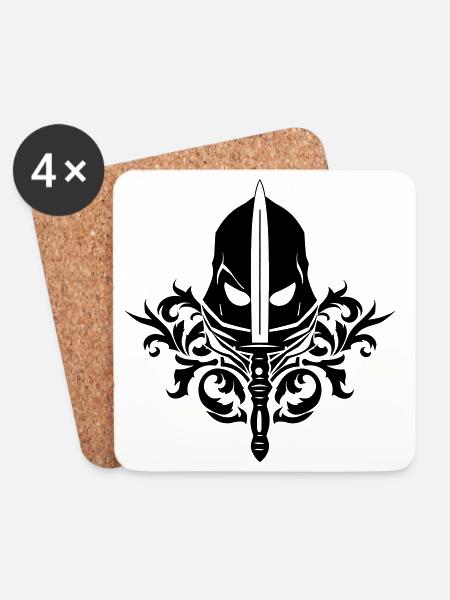 Thief's Symbol – Stealth Emblem - Coasters (set of 4) - white