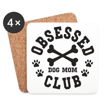 Obsessed Dog Mom Club Besessene Hundemama - Coasters (set of 4) - white - Front