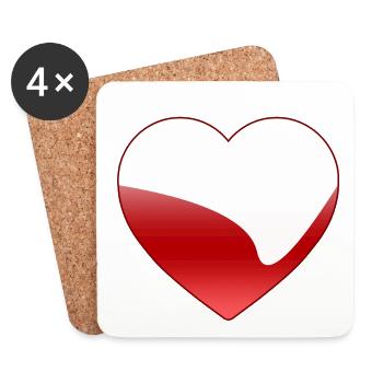 Liebe - Untersetzer (4er-Set) - Weiß - Vorne