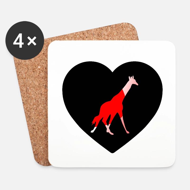 Giraffe - Untersetzer (4er-Set) - Weiß