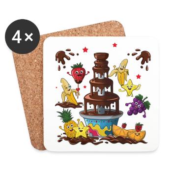 Fontaine à chocolat Fruit Friends Design - Dessous de verre (lot de 4) - blanc - Devant