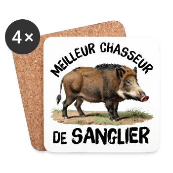 Bester Wildschweinjäger - Untersetzer (4er-Set) - Weiß - Vorne