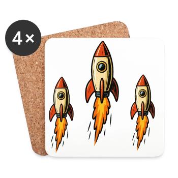 Drei Raketen  - Untersetzer (4er-Set) - Weiß - Vorne
