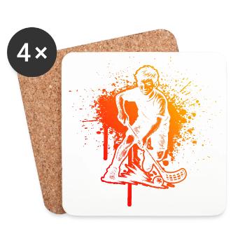 Unihockey Power Floorball Design - Coasters (set of 4) - white - Front