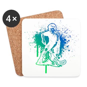 Floorball Love Look clair pour floorball - Dessous de verre (lot de 4) - blanc - Devant