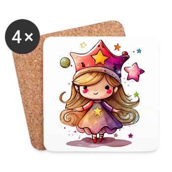 Casquette de rêve de Star Girl - Dessous de verre (lot de 4) - blanc - Devant