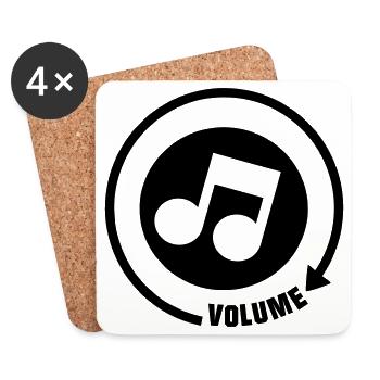 Volume_knop music tone - Coasters (set of 4) - white - Front