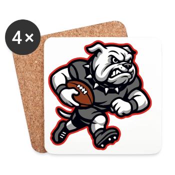 Go Dawgs Bulldog Football Mascot Design - Coasters (set of 4) - white - Front