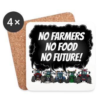 Boerenprotest_tshirt_EN - Coasters (set of 4) - white - Front