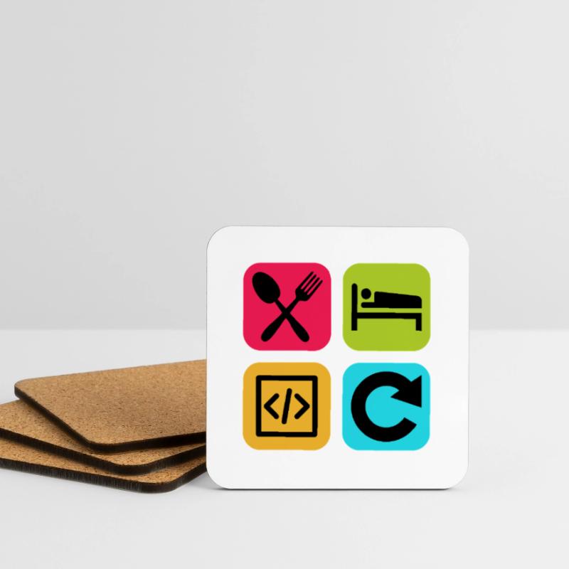 Eat Sleep Code Repeat Funny Quote Dev Coasters (set of 4)