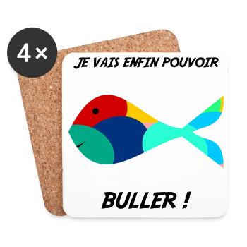 FISH. MEMORY. SARDINE. APRIL FOOL. SEA - Coasters (set of 4) - white - Front
