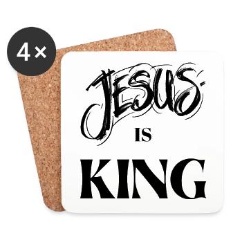 Jesus is King - Coasters (set of 4) - white - Front