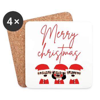 Merry Christmas - Coasters (set of 4) - white - Front