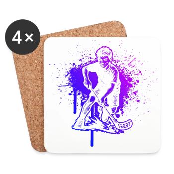 Floorball perfect for every floorball - Coasters (set of 4) - white - Front