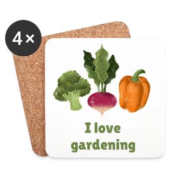 I love gardening - Coasters (set of 4) - white - Front