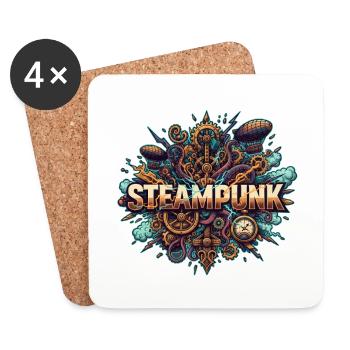 Esthétique du Steampunk & Rétro-futurisme - Dessous de verre (lot de 4) - blanc - Devant