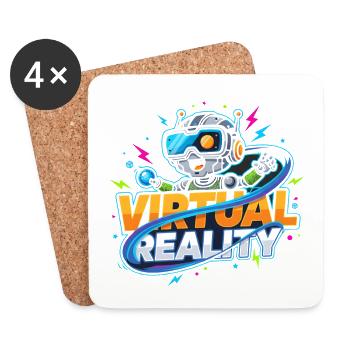Virtual Reality Gaming Technology Kidstyle - Coasters (set of 4) - white - Front