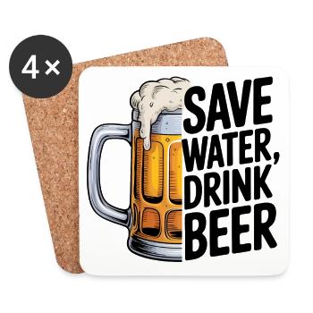 Mes projets pour aujourd’hui - Logo de la bière cool - Dessous de verre (lot de 4) - blanc - Devant