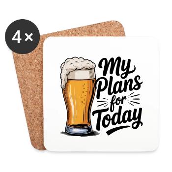 Mes projets pour aujourd’hui - Logo de la bière cool - Dessous de verre (lot de 4) - blanc - Devant