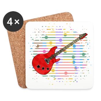 guitar - Coasters (set of 4) - white - Front