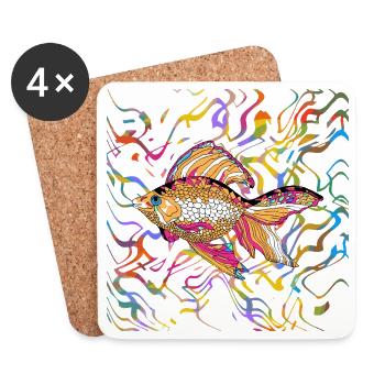 poisson - Dessous de verre (lot de 4) - blanc - Devant
