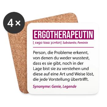 Occupational Therapist Definition Funny Profession Gift - Coasters (set of 4) - white - Front
