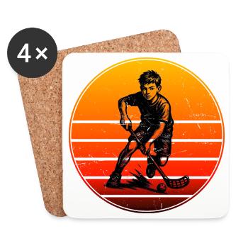 Inspiration cool pour le floorball - Dessous de verre (lot de 4) - blanc - Devant