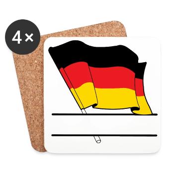 Deutsche Flagge – Namensraum - Untersetzer (4er-Set) - Weiß - Vorne