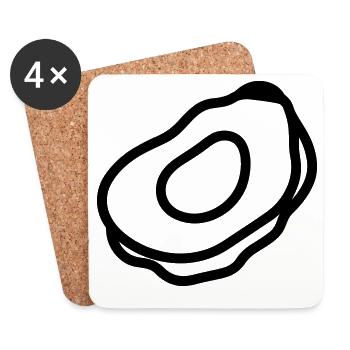 huître - Dessous de verre (lot de 4) - blanc - Devant