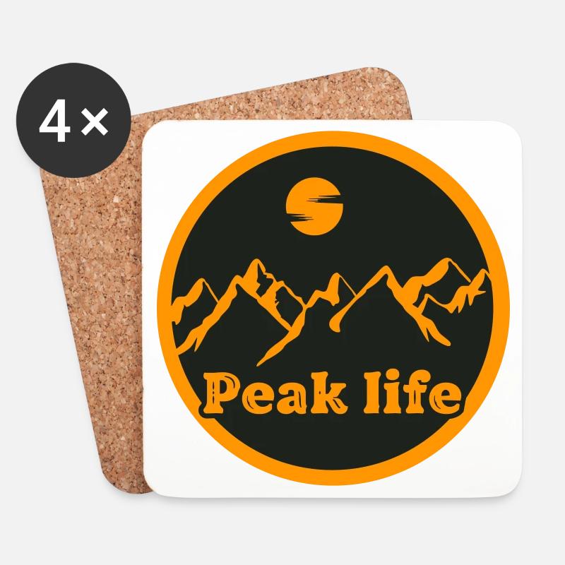 Peak Life: Mountain Peak - Untersetzer (4er-Set) - Weiß