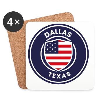 Dallas Texas Emblem Shield - Coasters (set of 4) - white - Front
