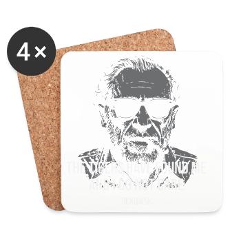 Bukowski Poet Portrait With Bold Quote - Coasters (set of 4) - white - Front