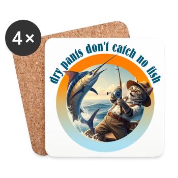 Dry Pants don't catch no Fish! - Coasters (set of 4) - white - Front