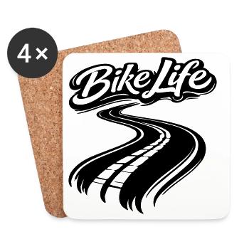 Bike Life Biker Design - Coasters (set of 4) - white - Front