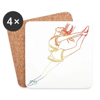 Vintage Cheerleading Mädchen - Untersetzer (4er-Set) - Weiß - Vorne