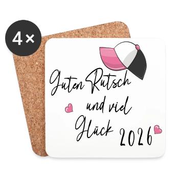 Guten Rutsch - Untersetzer (4er-Set) - Weiß - Vorne