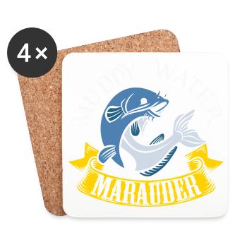 Angler catfish catfish catfish fishing catfish fishing - Coasters (set of 4) - white - Front