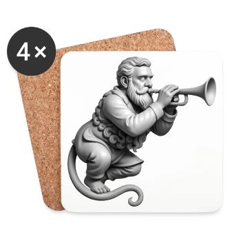 TRUMPET GARGOYLE - black & white - Dessous de verre (lot de 4) - blanc - Devant