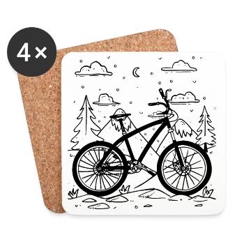 Style de bande dessinée VTT - Dessous de verre (lot de 4) - blanc - Devant