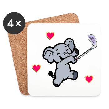 GOLFEUR ELEPHANT KIDS - Dessous de verre (lot de 4) - blanc - Devant