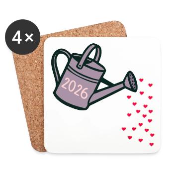 Liebe Verschenken - Herz 2026 - Untersetzer (4er-Set) - Weiß - Vorne