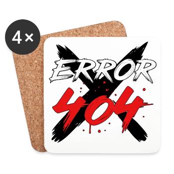 404 Error Glitch Sign - Coasters (set of 4) - white - Front